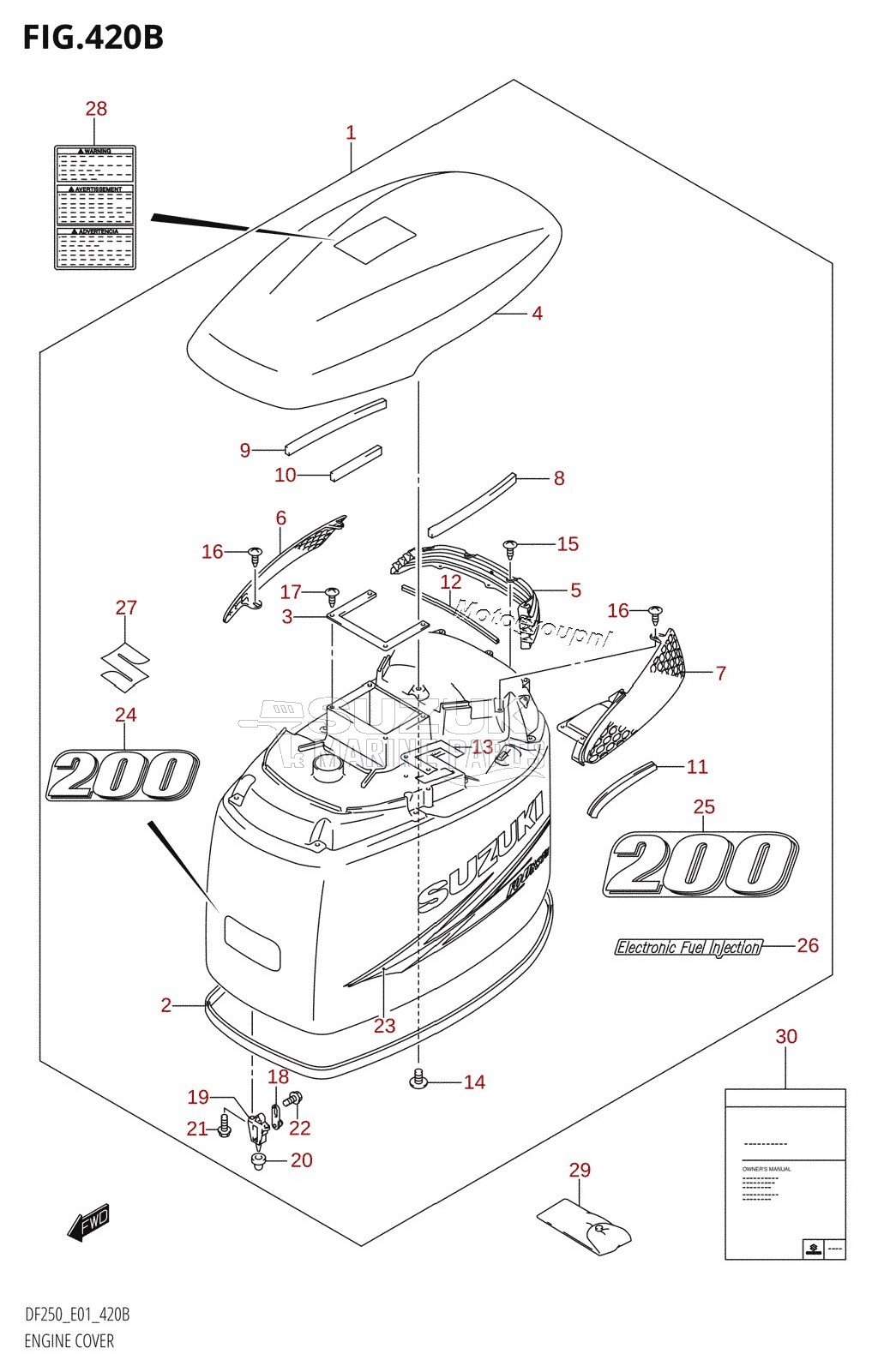 ENGINE COVER ((DF200T,DF200Z,DF200WT,DF200WZ):(K10,011))