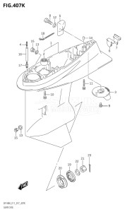 10003F-710001 (2017) 100hp E11-Gen. Export 2 (DF100AT) DF100A drawing GEAR CASE (DF115AST:E03)