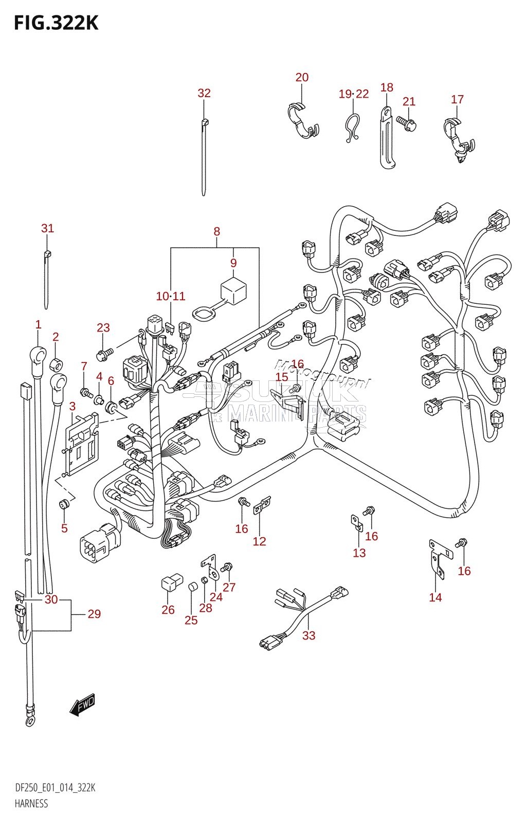 HARNESS (DF250T:E40)