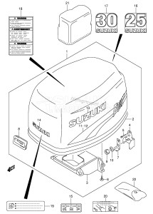 DF30 From 03001F-151001 ()  2001 drawing ENGINE COVER (MODEL:00~02)