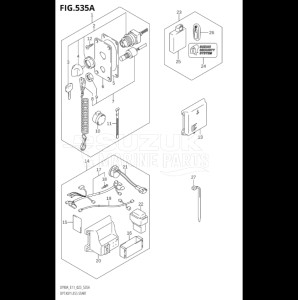 10004F-340001 (2023) 100hp E01 E40-Gen. Export 1 - Costa Rica (DF100BT) DF100B drawing OPT:KEY LESS START (SEE NOTE)