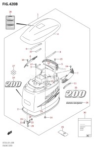 DF250 From 25001F-780001 (E01 E40)  2007 drawing ENGINE COVER ((DF200T,DF200Z,DF200WT,DF200WZ):(K10,011))