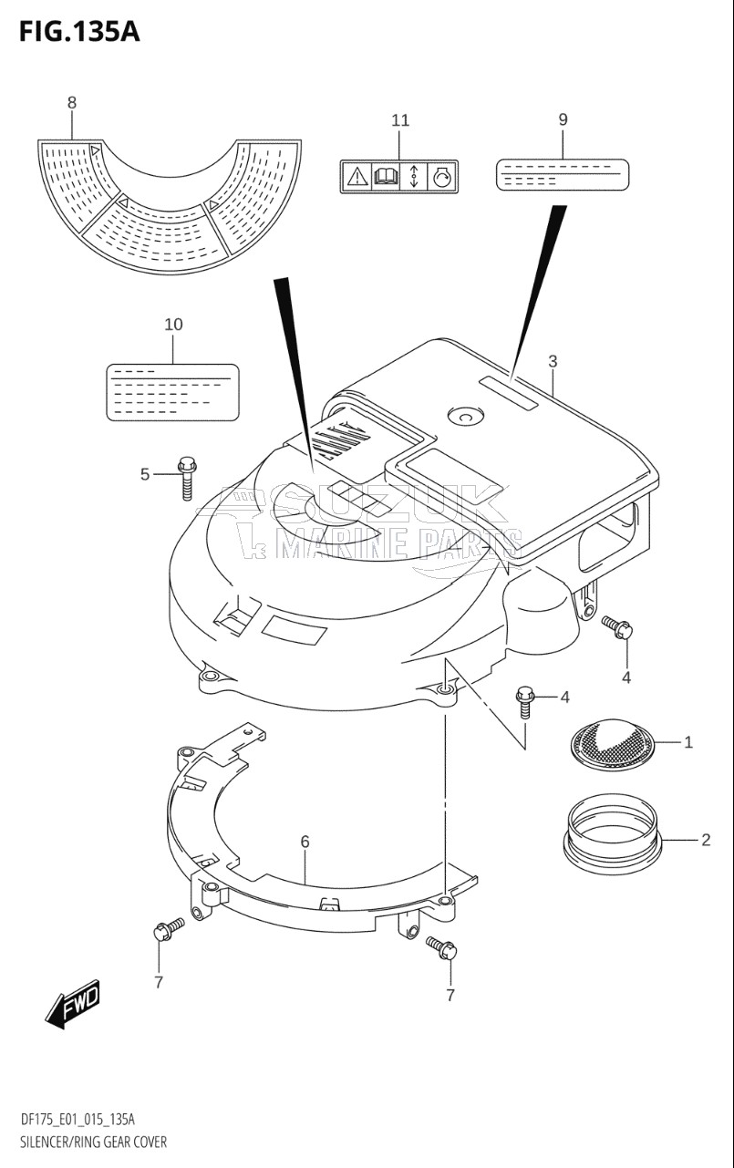 SILENCER / RING GEAR COVER (DF150T:E01)