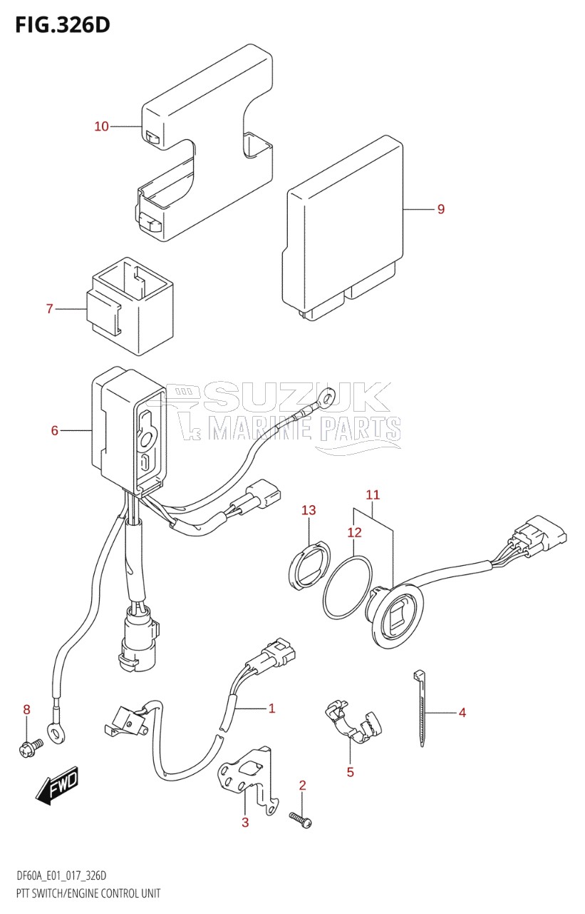 PTT SWITCH / ENGINE CONTROL UNIT (DF40AST:E34)