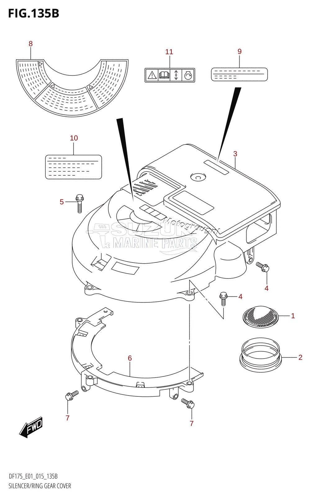 SILENCER /​ RING GEAR COVER (DF150T:E40)