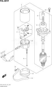 02504F-510001 (2005) 25hp P01-Gen. Export 1 (DF25A  DF25AR  DF25AT  DF25ATH  DT25K) DF25A drawing STARTING MOTOR (DF30AR:P01)