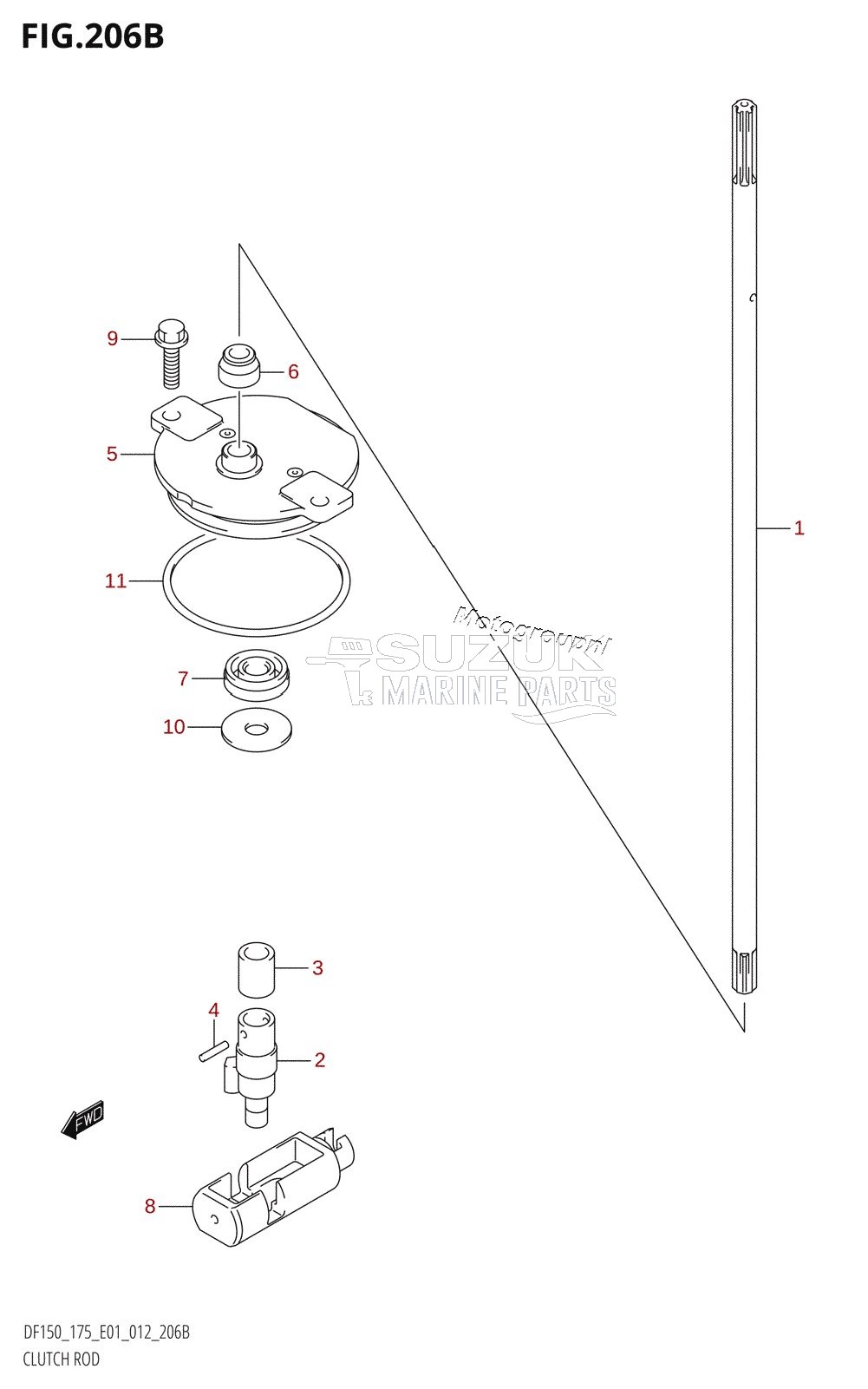 CLUTCH ROD (DF150T:E40)