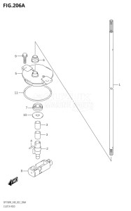 15002Z-240001 (2022) 150hp E40-Costa Rica (DF150WZ) DF150 drawing CLUTCH ROD