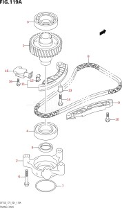 17501F-980001 (2009) 175hp E01 E40-Gen. Export 1 - Costa Rica (DF175TK9) DF175T drawing TIMING CHAIN