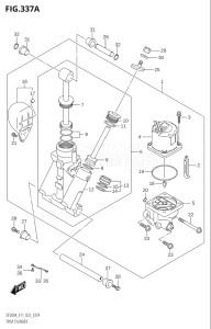 15003Z-340001 (2023) 150hp E40-Costa Rica (DF150AZ) DF150AZ drawing TRIM CYLINDER