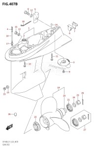 DF140BZ From 14005Z-340001 (E11 E40)  2023 drawing GEAR CASE ((DF140BZ,DF115BZ):E11)