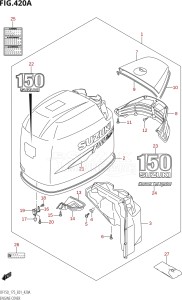 15001Z-880001 (2008) 150hp E01-Gen. Export 1 (DF150ZK8) DF150Z drawing ENGINE COVER ((DF150T,DF150Z):(K6,K7,K8,K9),DF150WT:(K7,K8,K9))