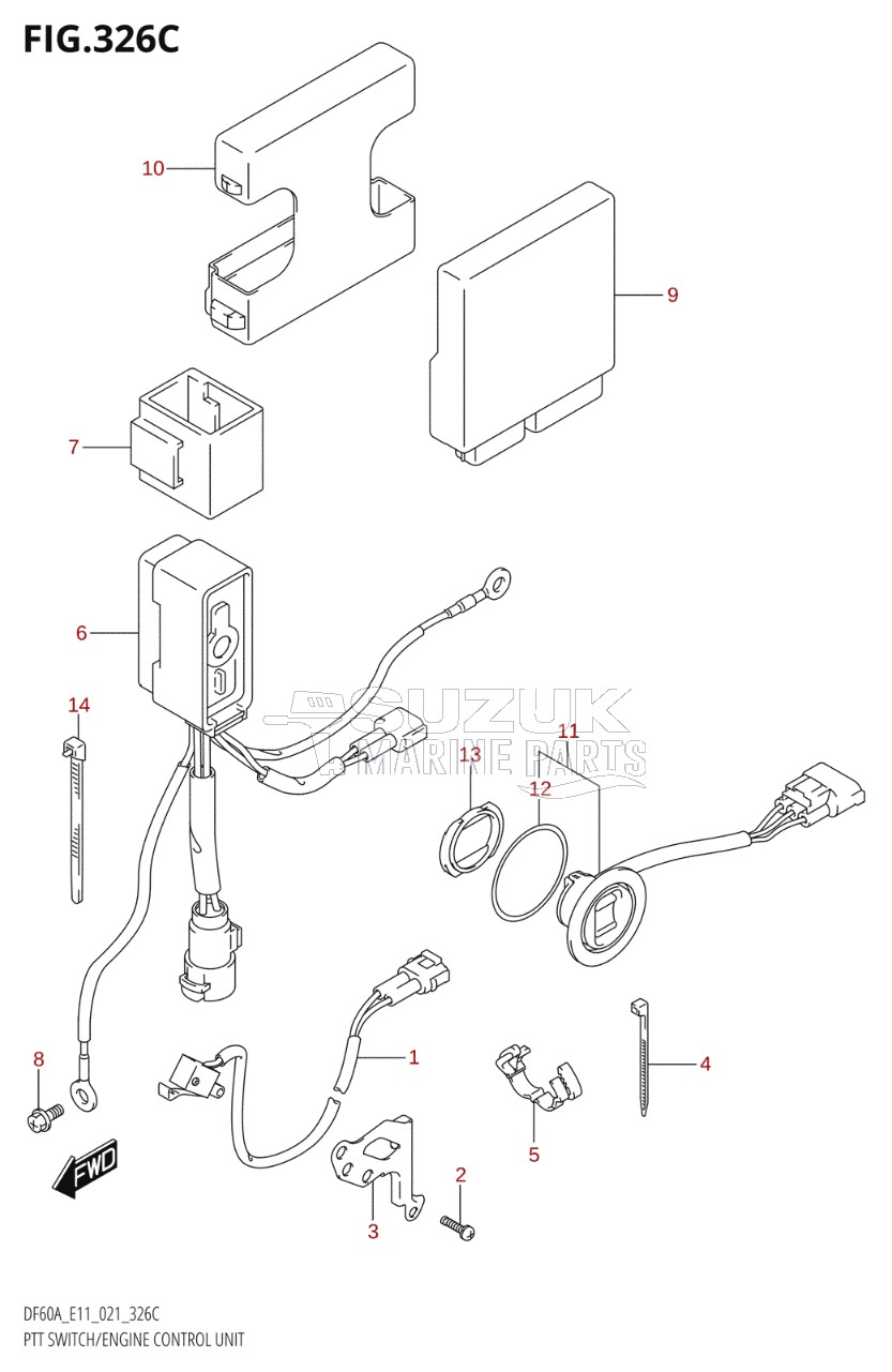 PTT SWITCH / ENGINE CONTROL UNIT (DF40AST:E34)