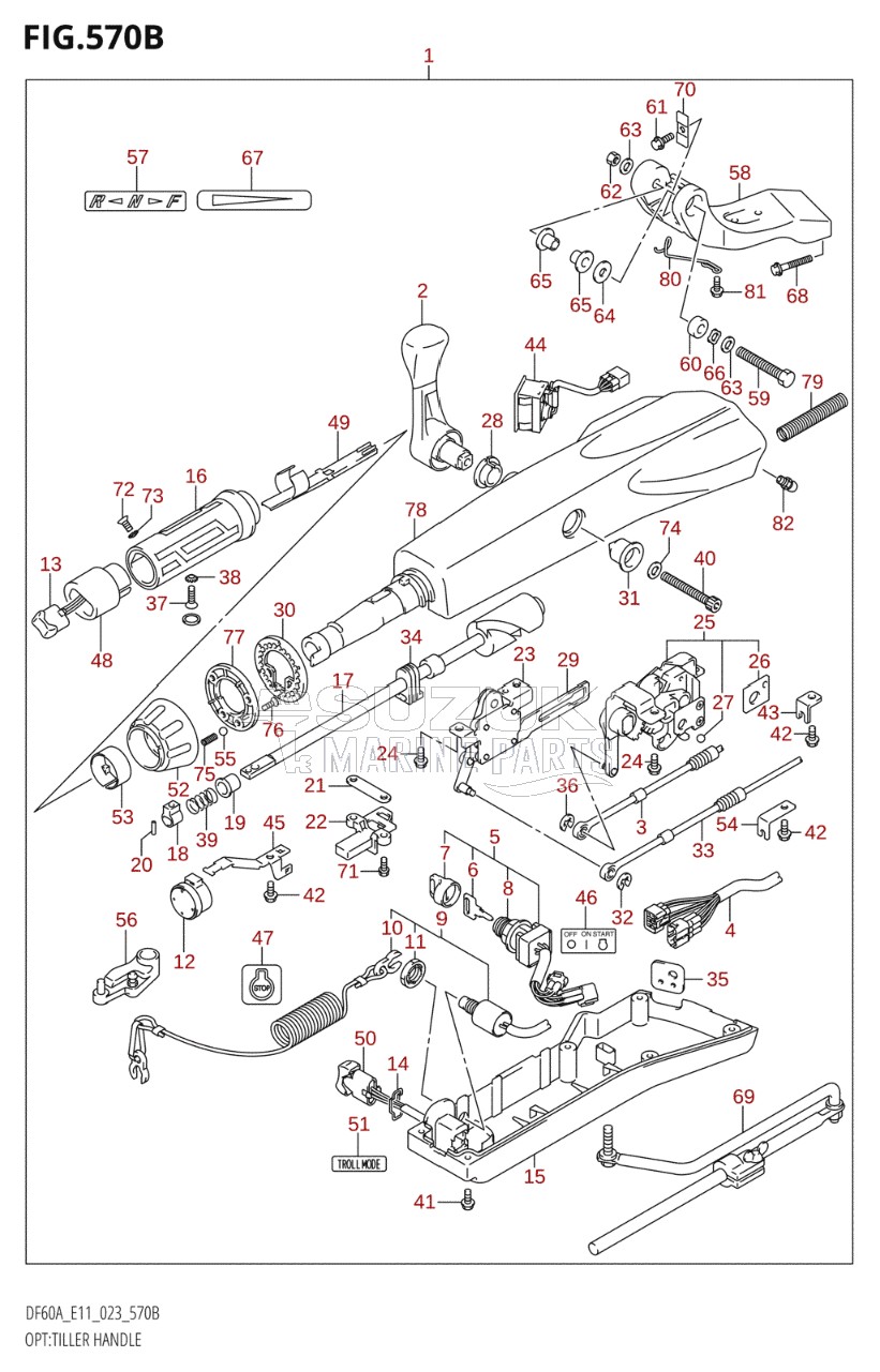 OPT:TILLER HANDLE (DF40AST,DF60A,DF50AVT,DF60AVT,DF40ASVT)