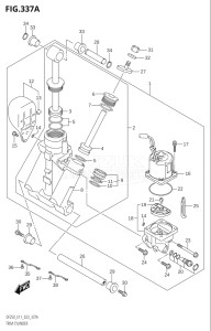 25003Z-340001 (2023) 250hp E11 E40-Gen. Export 1-and 2 (DF250Z) DF250Z drawing TRIM CYLINDER (L-TRANSOM)