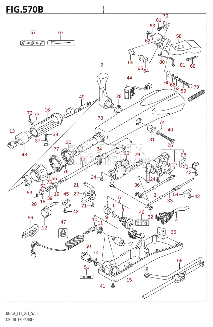 OPT:TILLER HANDLE (SEE NOTE)