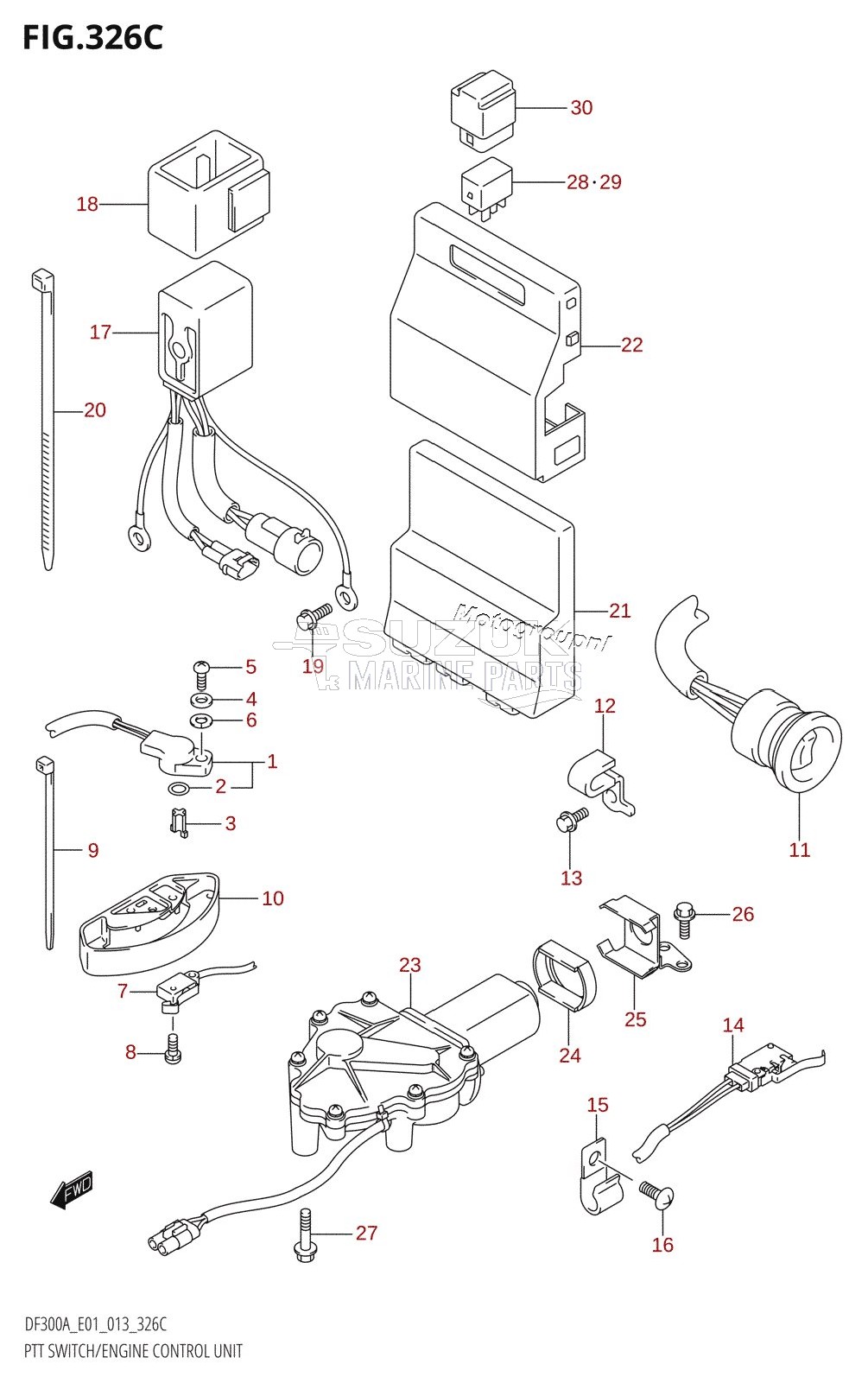 PTT SWITCH /​ ENGINE CONTROL UNIT (DF250A:E01)