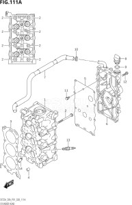 03003F-040001 (2020) 30hp P01 P40-Gen. Export 1 (DF30A  DF30AQ  DF30AR  DF30AT  DF30ATH) DF30A drawing CYLINDER HEAD