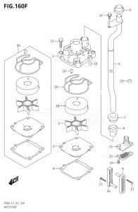 04004F-340001 (2023) 40hp E34-Italy (DF40AST) DF40A drawing WATER PUMP ((DF50AVT,DF60AVT):E03)