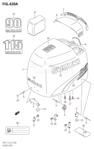 DF115T From 11501F-980001 (E01 E40)  2009 drawing ENGINE COVER (K1,K2)