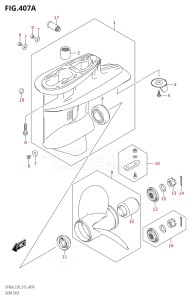 06003F-510001 (2005) 60hp E03-USA (DF60AVT) DF60A drawing GEAR CASE (DF40A:E03)