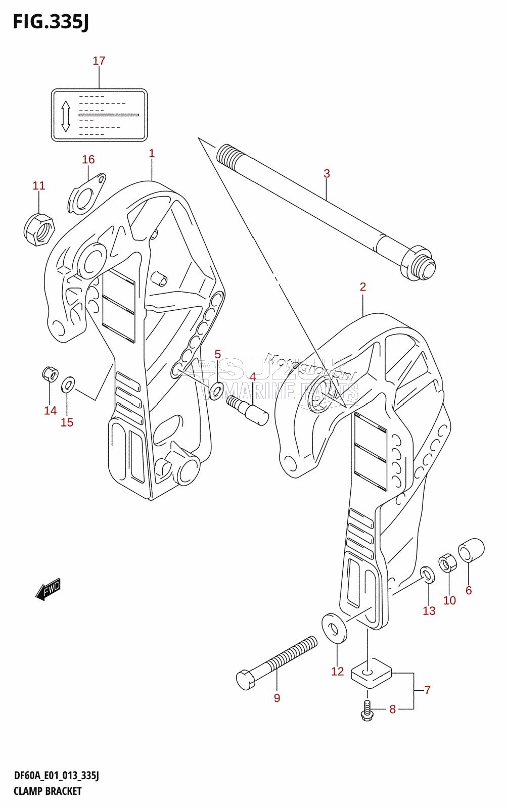 CLAMP BRACKET (DF60AQH:E01)