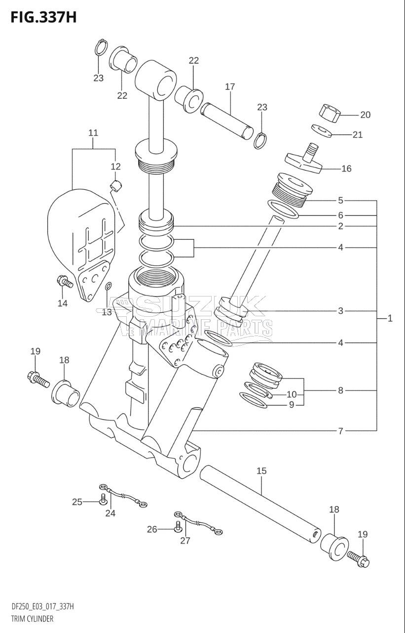 TRIM CYLINDER (DF250ST:E03:L-TRANSOM)