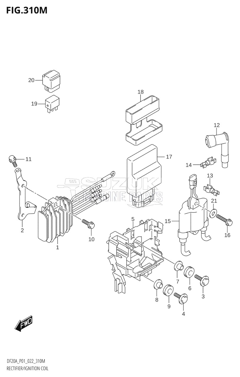 RECTIFIER / IGNITION COIL (DF20A:P40:(021,022))