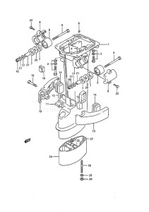 Outboard DT 8c drawing Drive Shaft Housing