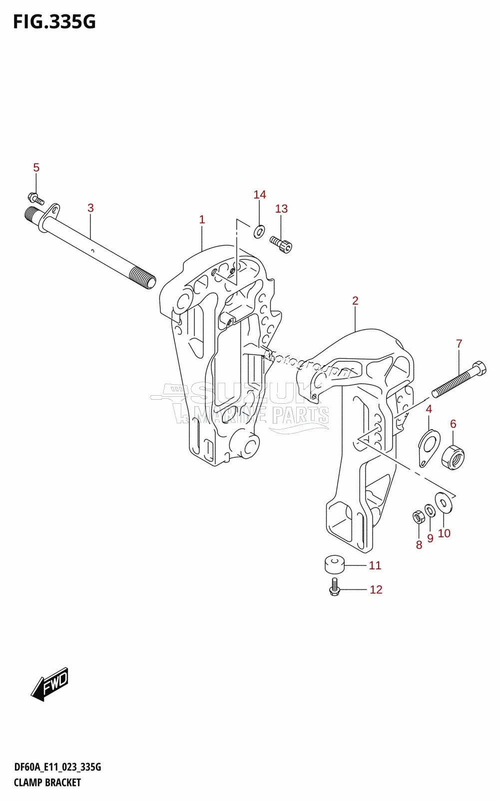 CLAMP BRACKET (DF50AVT,DF50AVTH,DF60AVT,DF40ASVT,DF60AVTH)