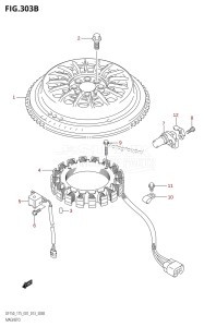 DF175T From 17502F-310001 (E01 E40)  2013 drawing MAGNETO (DF150T:E40)