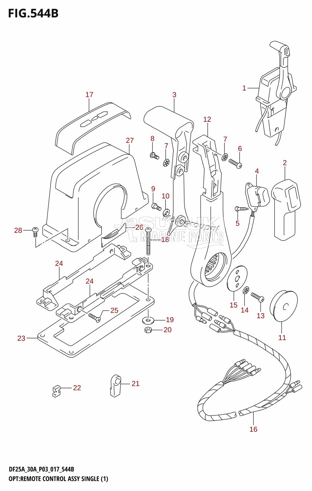 OPT:REMOTE CONTROL ASSY SINGLE (1) (DF25AT:P03)