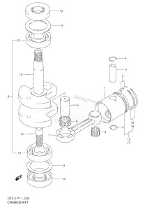 DT2.2 From 00222-421001 ()  2004 drawing CRANKSHAFT