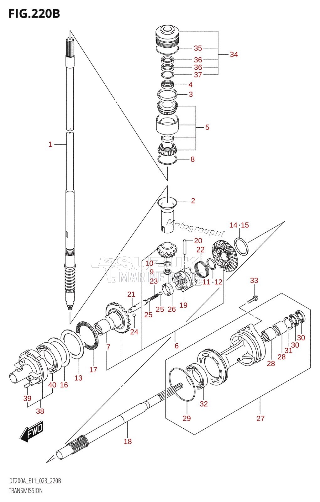 TRANSMISSION ((DF200AT,DF175AT,DF150AT):(022,023))