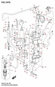 DF225T From 22503F-340001 (E11 E40)  2023 drawing FUEL PUMP /​ FUEL VAPOR SEPARATOR (E40:(022,023))