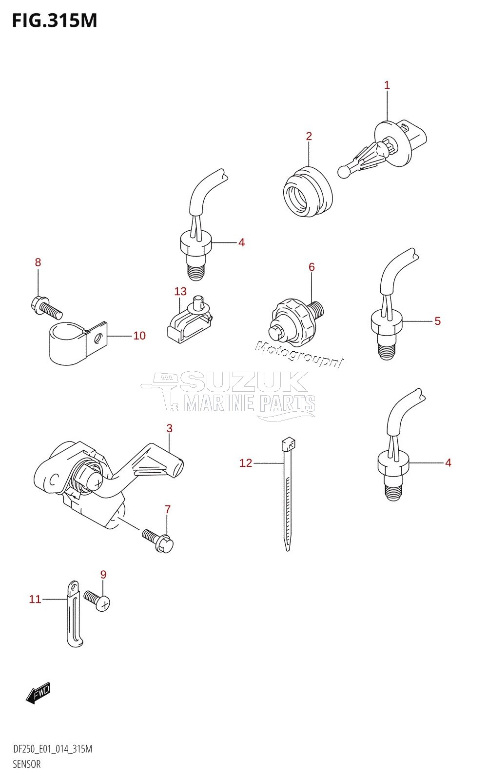 SENSOR (DF250Z:E40)