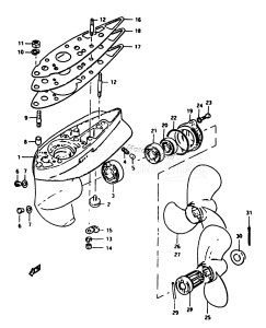 DT5 From F-10001 ()  1985 drawing GEAR CASE - PROPELLER