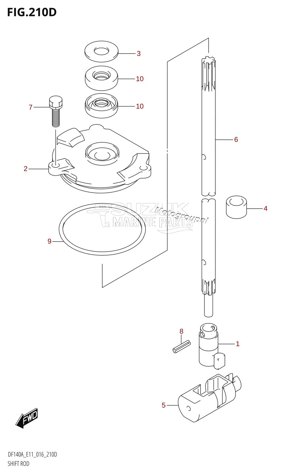 SHIFT ROD (DF115AZ:E11)