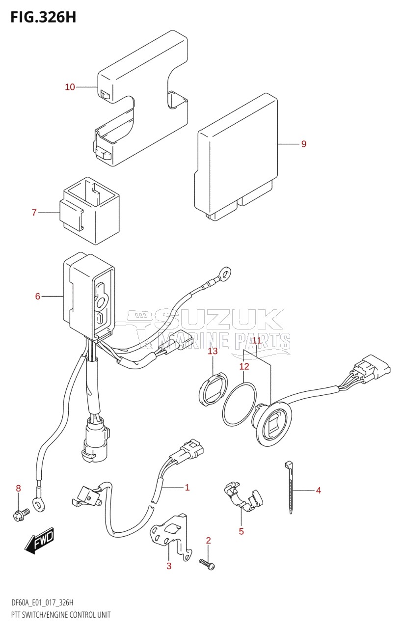 PTT SWITCH / ENGINE CONTROL UNIT (DF60A:E40)