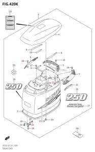 DF250Z From 25003Z-210001 (E01 E40)  2012 drawing ENGINE COVER (DF250T:E40)