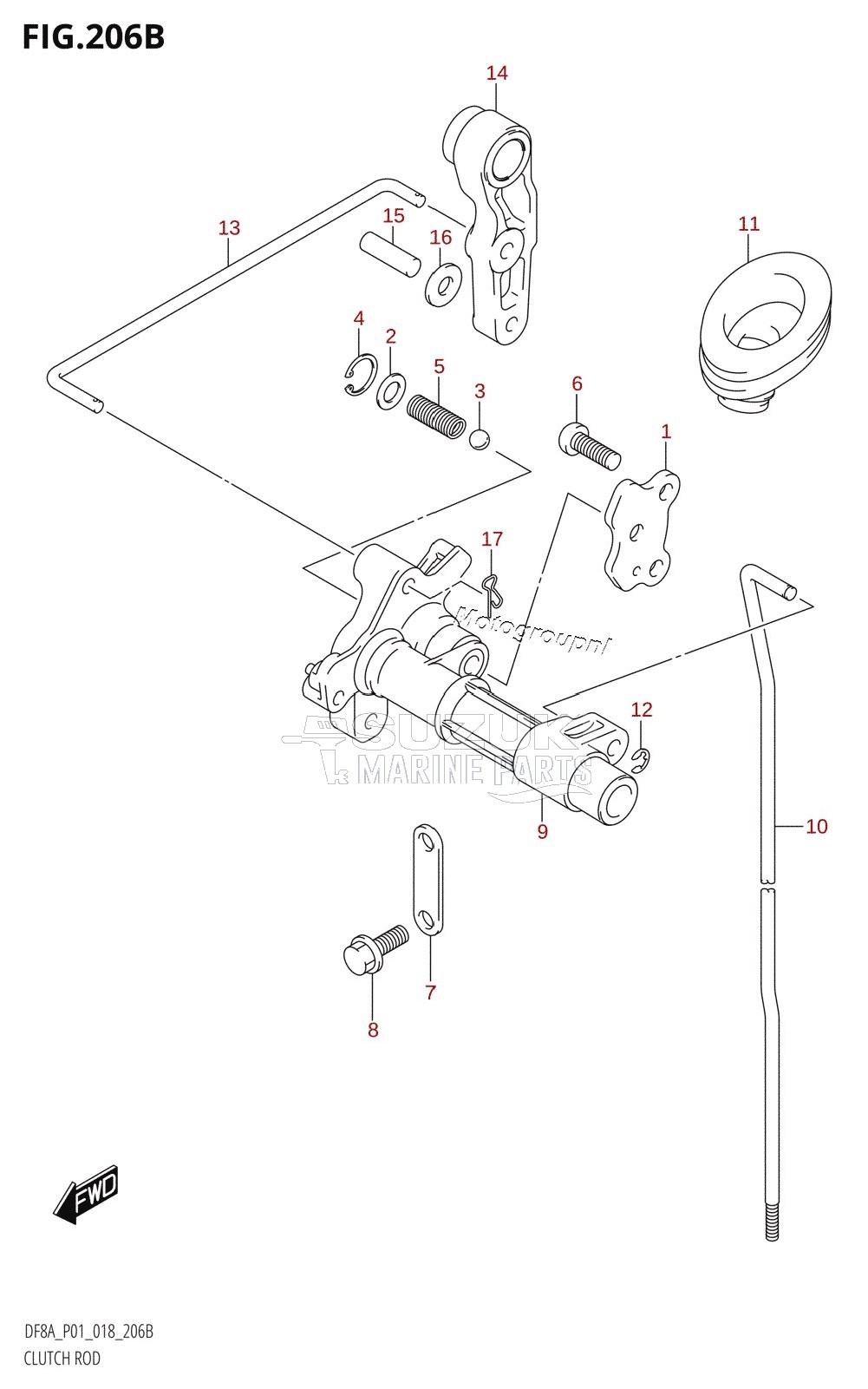 CLUTCH ROD (DF8AR,DF9.9AR)