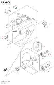 05004F-710001 (2017) 50hp E01-Gen. Export 1 (DF50AVT  DF50AVTH) DF50A drawing GEAR CASE (DF60AQH:E40)