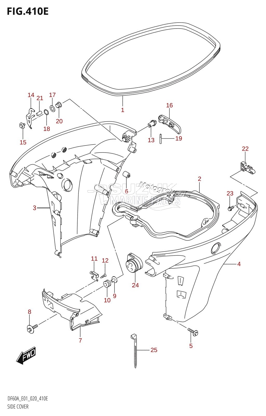 SIDE COVER (DF60AQH:E40,DF60ATH:E01,DF60ATH:E40)