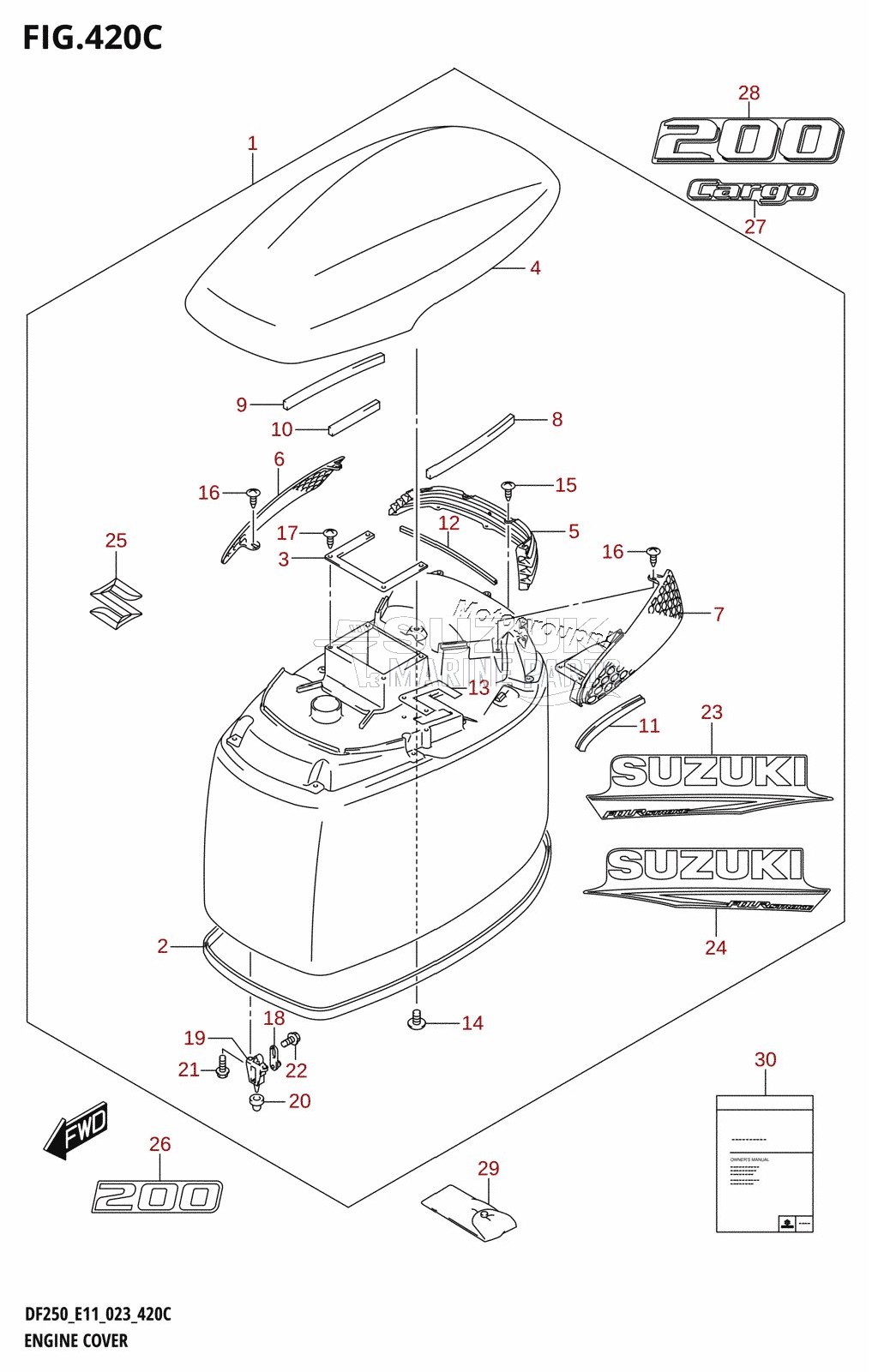 ENGINE COVER ((DF200T,DF200Z):(022,023))