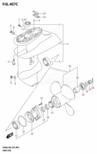 DF20A From 02002F-910001 (P03)  2019 drawing GEAR CASE (DF9.9B,DF9.9BT,DF9.9BTH,DF15ATH)