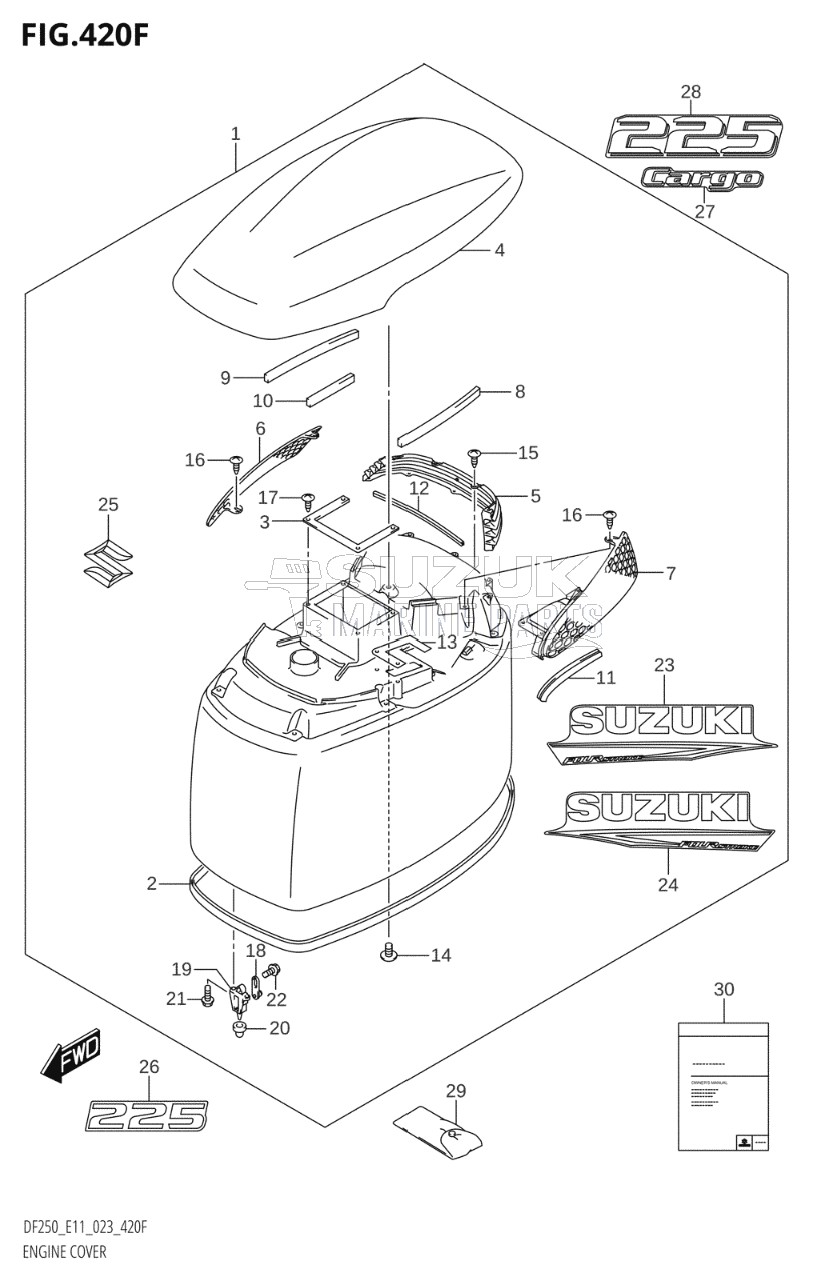 ENGINE COVER ((DF225T,DF225Z):(022,023))