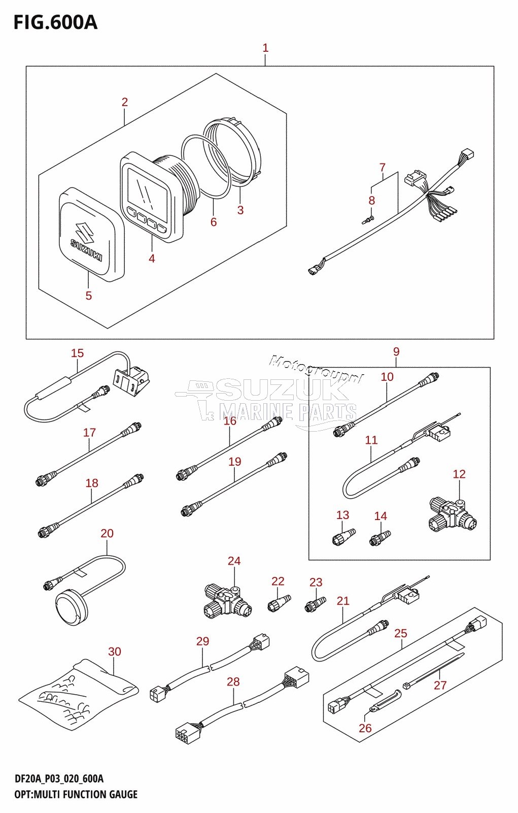 OPT:MULTI FUNCTION GAUGE (DF9.9BT,DF20AT)