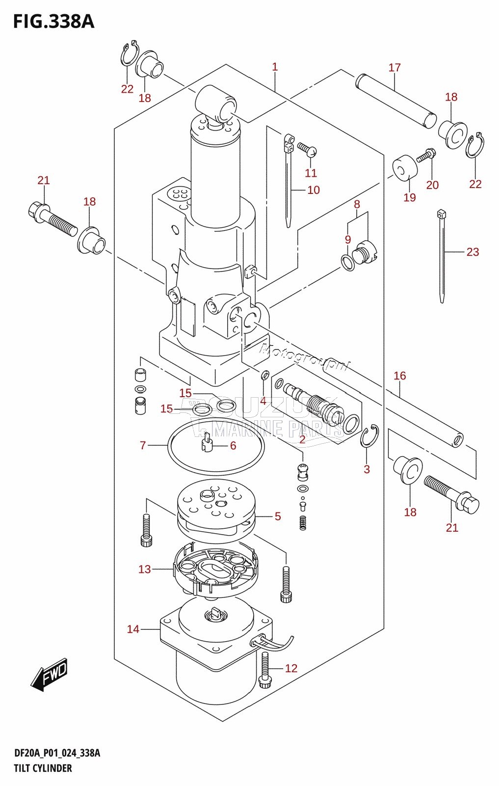 TILT CYLINDER (DF15AT,DF20AT,DF20ATH)