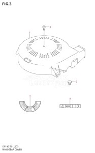 DF140 From 14001Z-371001 (E01)  2003 drawing RING GEAR COVER