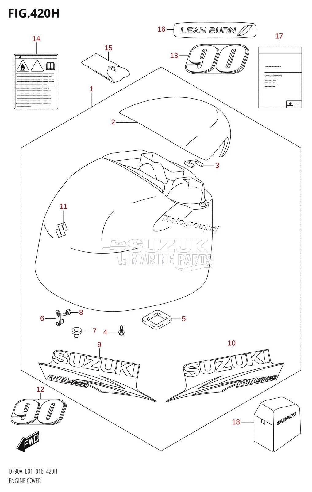 ENGINE COVER (DF90A:E40)